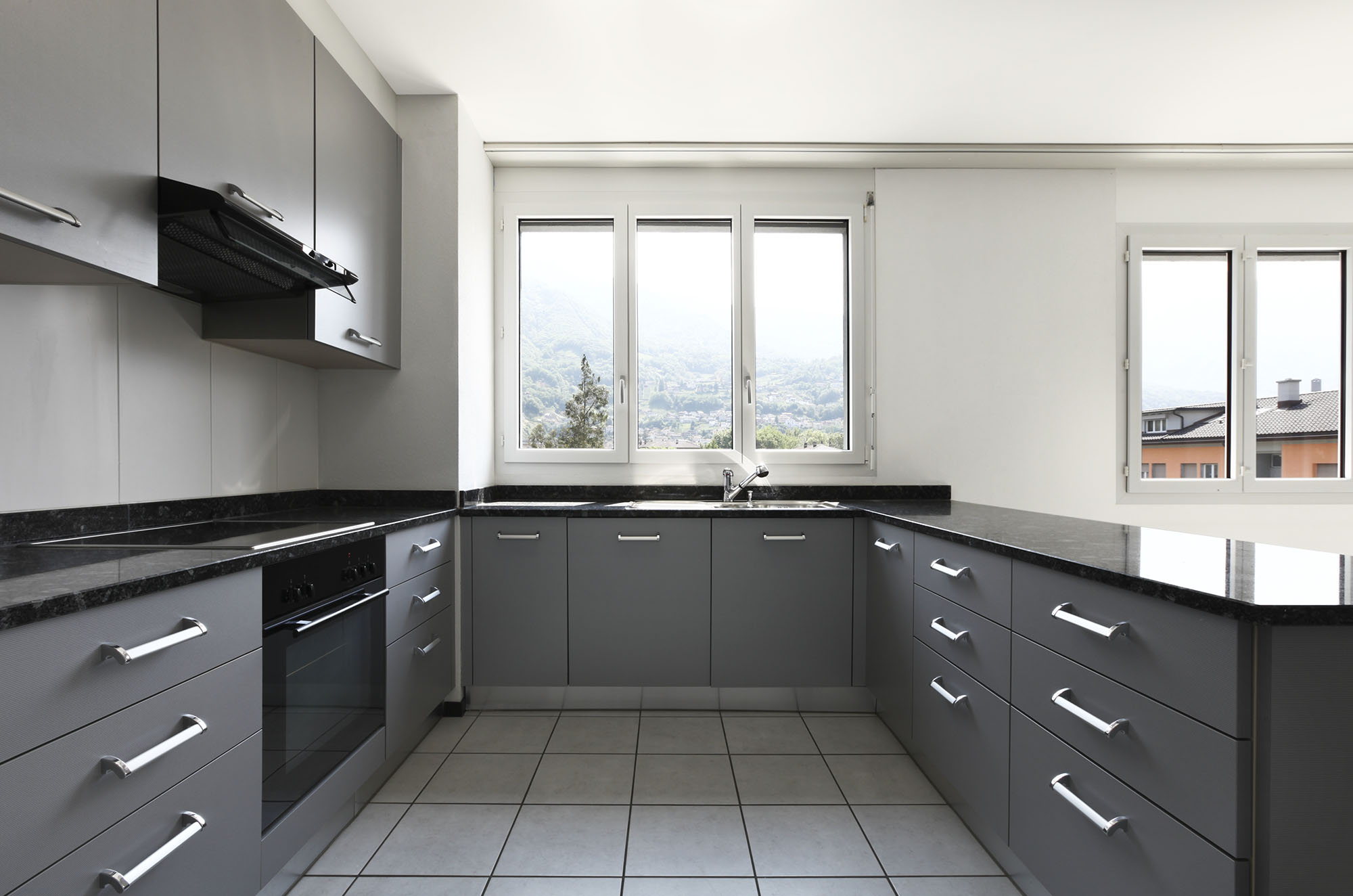 black and gray kitchen design